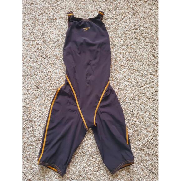 Speedo FINA AA Black Recordbreaker Kneeskin Stretch Competition Swimsuit  S - Picture 1 of 5